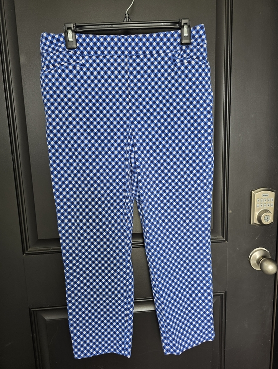 Chico's Pants - Chico’s Women’s Blue Geometric Print Pants Size 0.5 (US 6) Stretch Slim Ankle